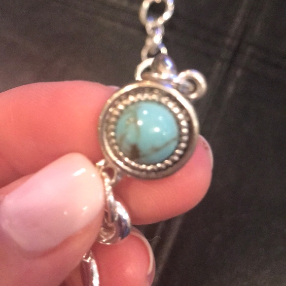 Silver and Turquoise statement necklace - Picture 2 of 3